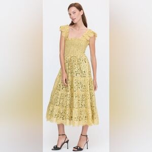 Hill House The Ellie Lace Nap Dress In Gold Lace